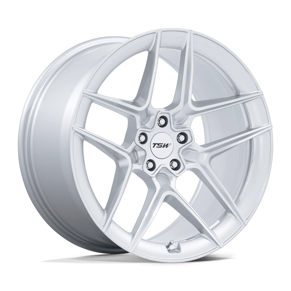 TSW TW008 SLIPSTREAM 19x8.5 ET42 5x112 Gloss Silver w/ Machined Face