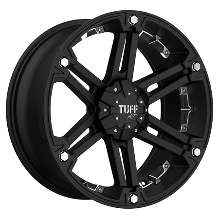 Tuff T01 16x8 ET-13 6x139.7 Flat Black w/ Chrome Inserts