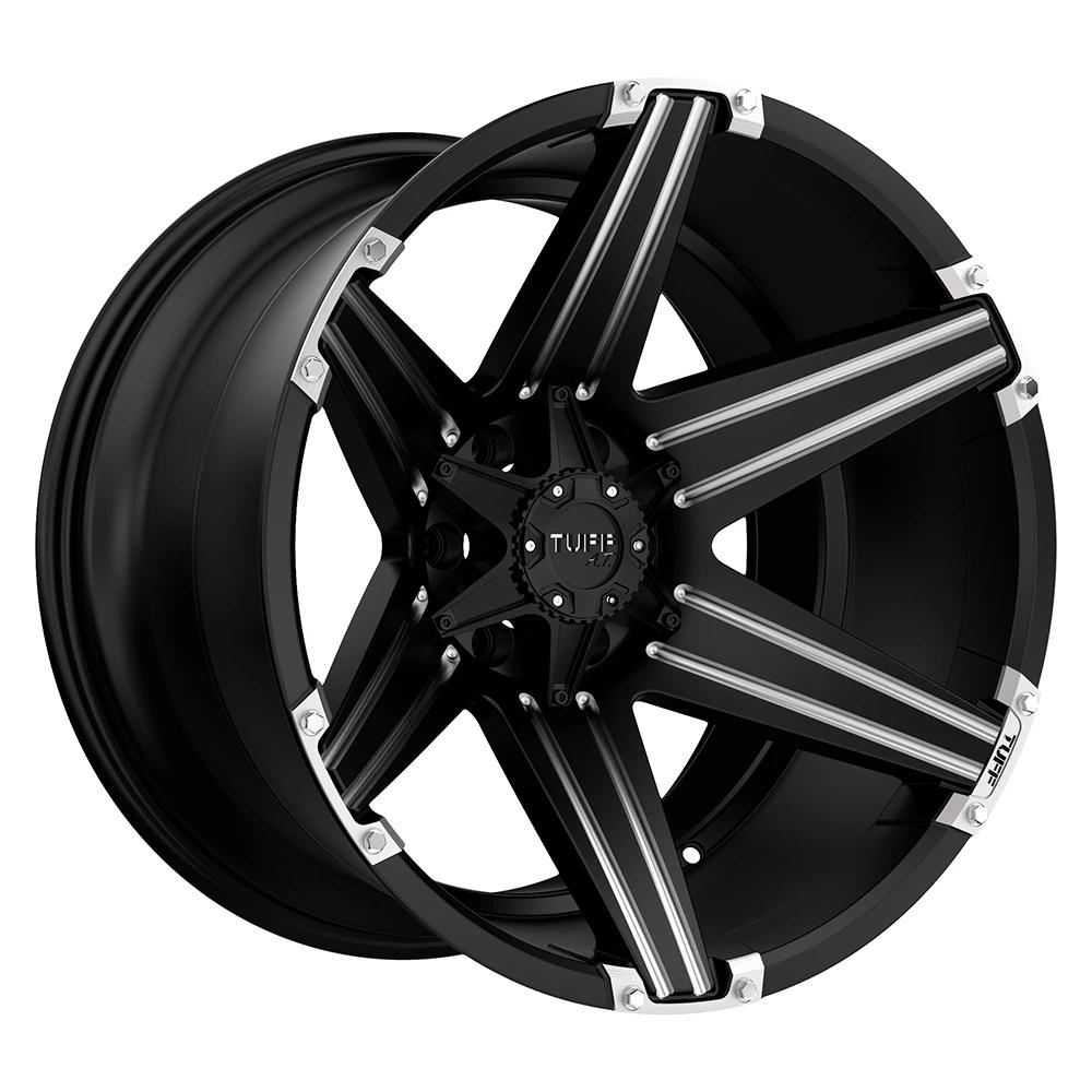 Tuff T12 22x10 ET-25 6x139.7 Satin Black Milled