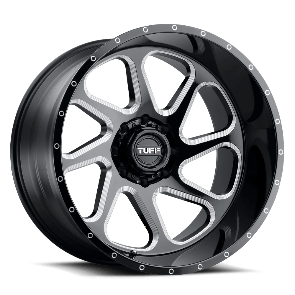Tuff T2B 24x14 ET-72 8x170 Gloss Black Milled