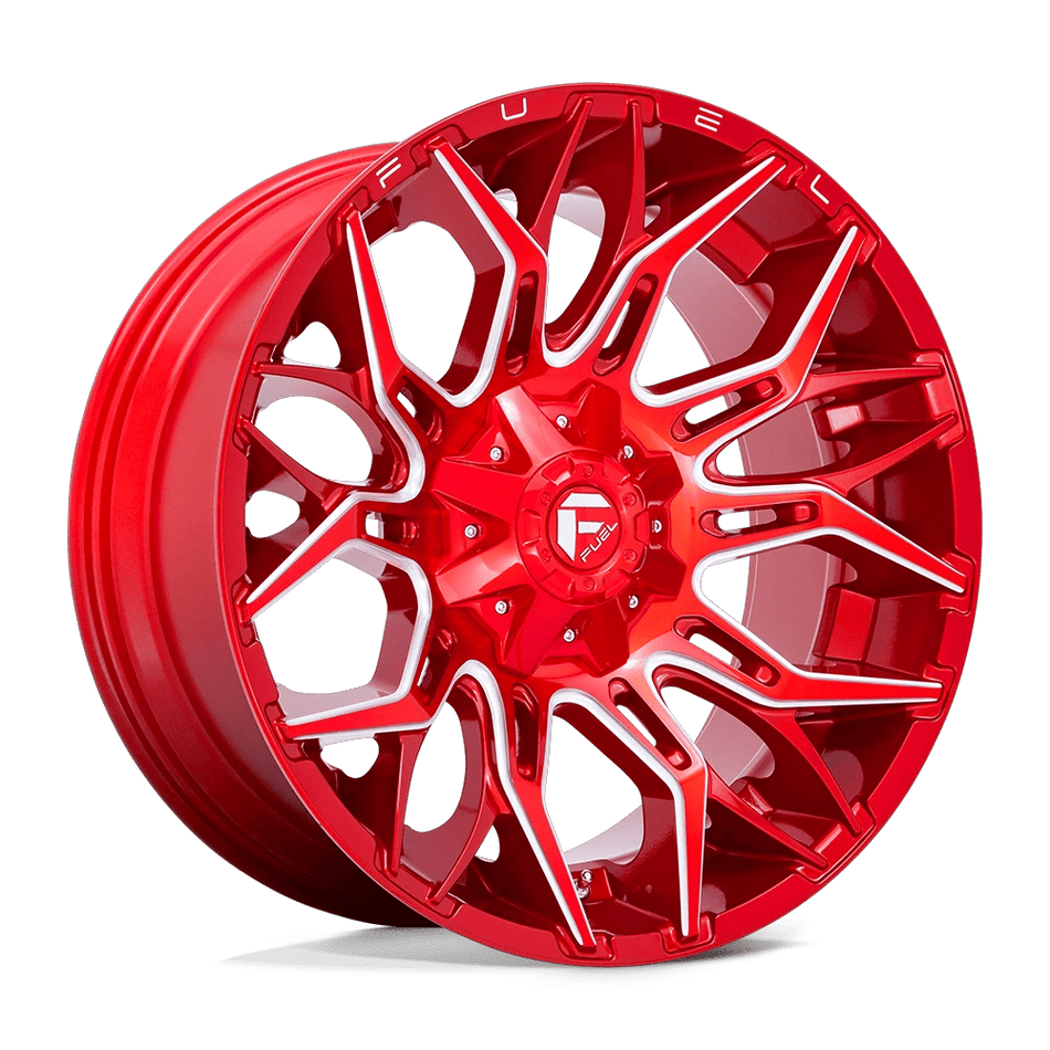 Fuel 1PC D771 TWITCH 22x10 ET-18 8x165.1 Candy Red Milled