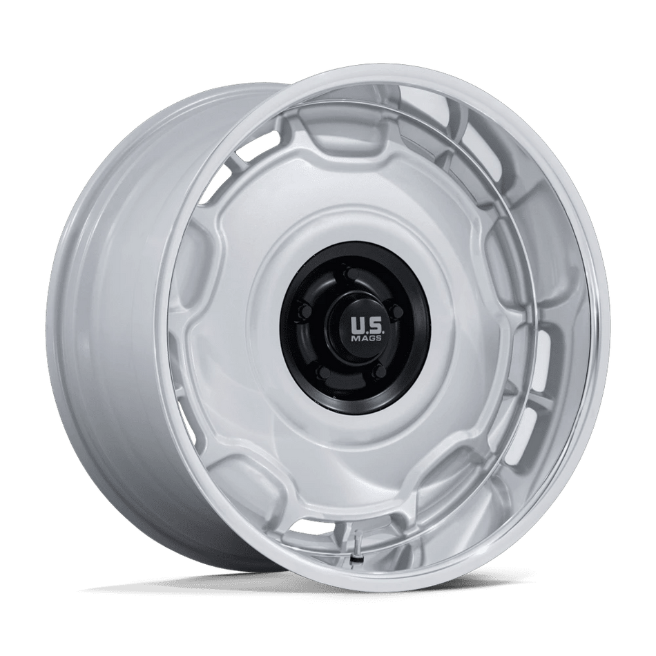 US Mag 1PC UC146 ARLINGTON 20x8.5 ET1 5x127 Silver Matte Black Center w/ Diamond Cut Lip