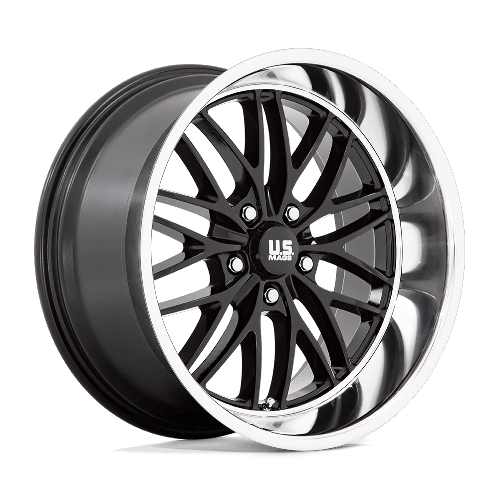 US Mag 1PC U138 SANTA CRUZ 20x10 ET6 5x120.6 Gloss Black w/ Diamond Cut Lip