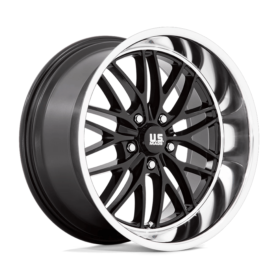 US Mag 1PC U138 SANTA CRUZ 20x10 ET6 5x120.6 Gloss Black w/ Diamond Cut Lip