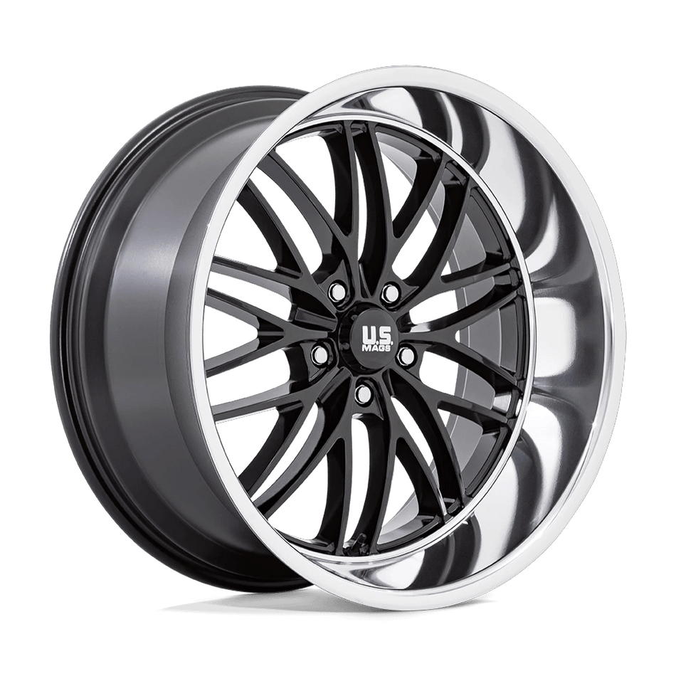 US Mag 1PC U138 SANTA CRUZ 22x10.5 ET0 5x127 Gloss Black w/ Diamond Cut Lip