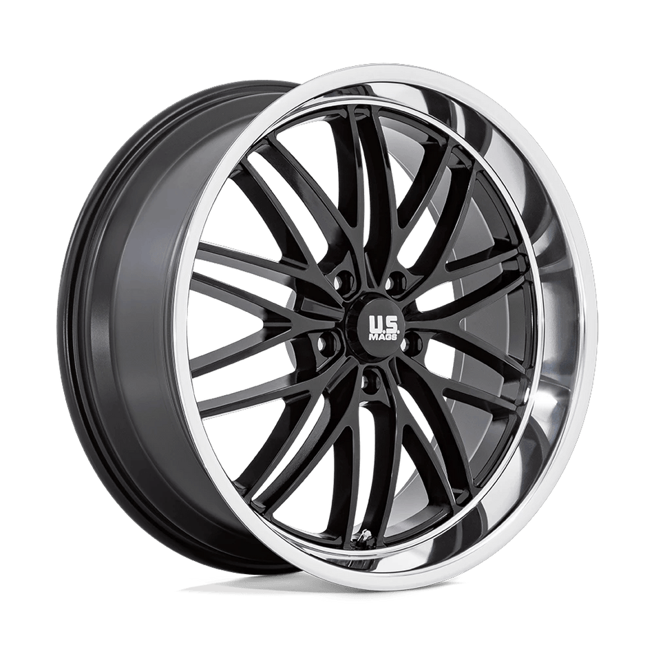 US Mag 1PC U138 SANTA CRUZ 22x9 ET15 5x127 Gloss Black w/ Diamond Cut Lip