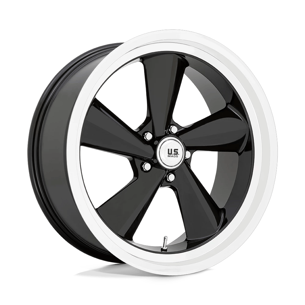 US Mag 1PC U136 TS 22x10.5 ET0 5x127 Gloss Black w/ Diamond Cut Lip