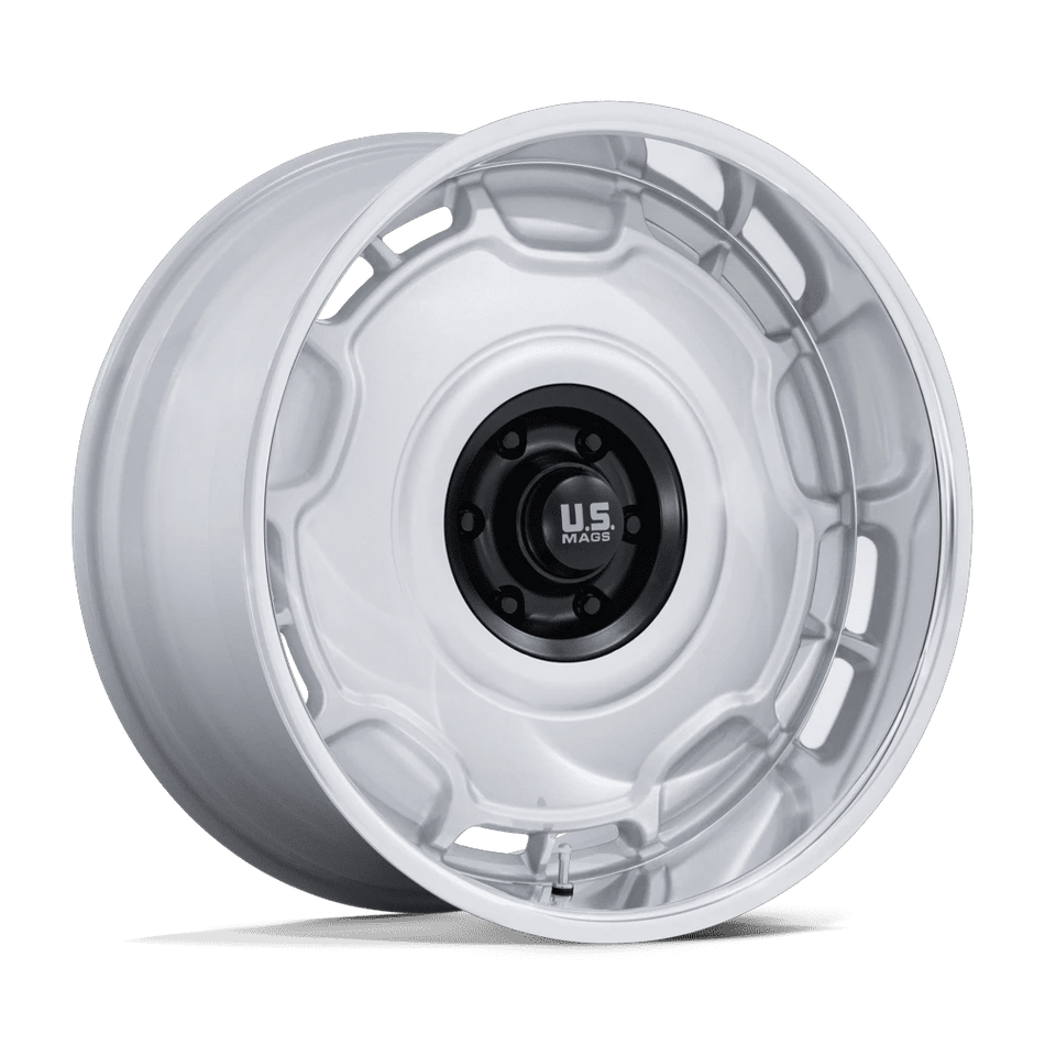 US Mag 1PC UC146 ARLINGTON 22x10.5 ET0 6x139.7 Silver Matte Black Center w/ Diamond Cut Lip