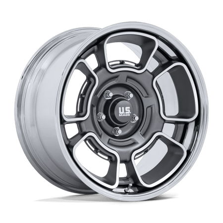 US Mag 1PC UC147 FLAGSTAFF 22x10.5 ET0 5x127 Anthracie w/ Machined Face & Chrome Lip
