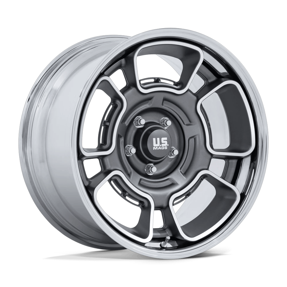 US Mag 1PC UC147 FLAGSTAFF 22x9 ET0 BLANK Anthracie w/ Machined Face & Chrome Lip