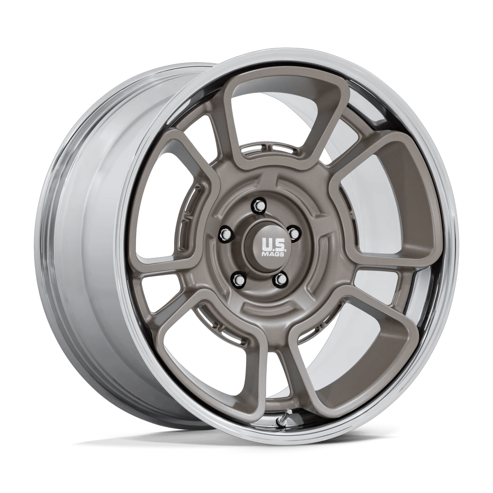 US Mag 1PC UC147 FLAGSTAFF 22x9 ET15 5x127 Pewter w/ Chrome Lip