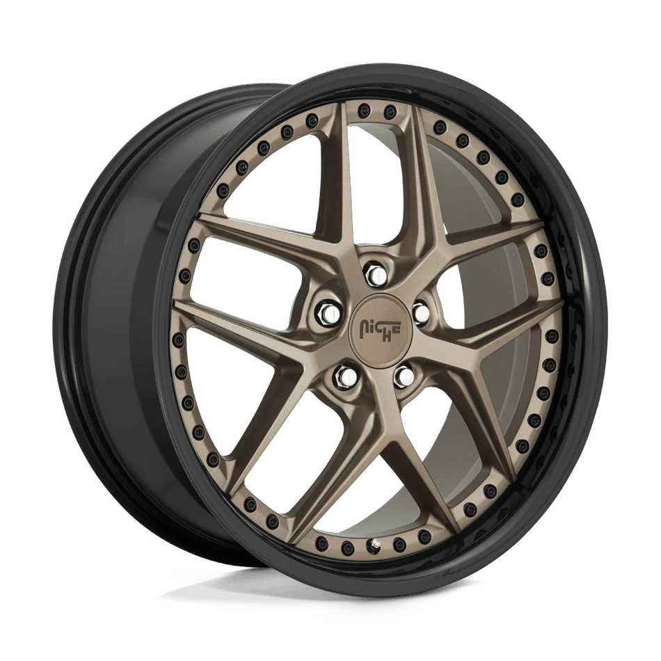 Niche 1PC M227 VICE 19x9.5 ET48 5x112 Matte Bronze Black Bead Ring