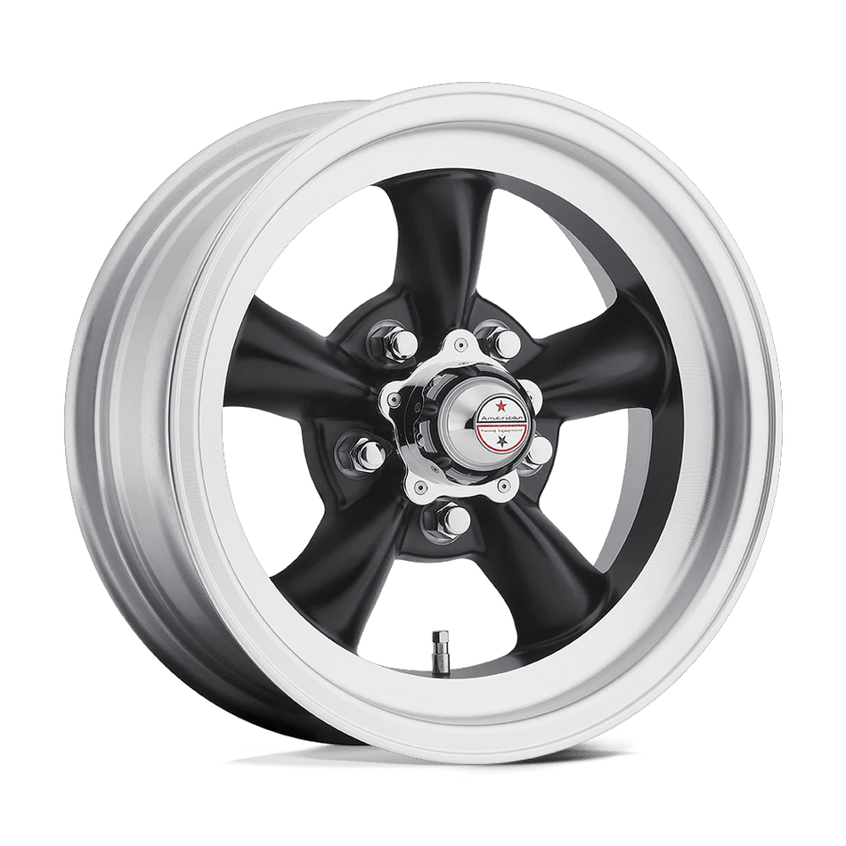 American Racing Vintage VN105 TORQ THRUST D 15x6 ET4 5x120.6 Satin Black w/ Machined Lip