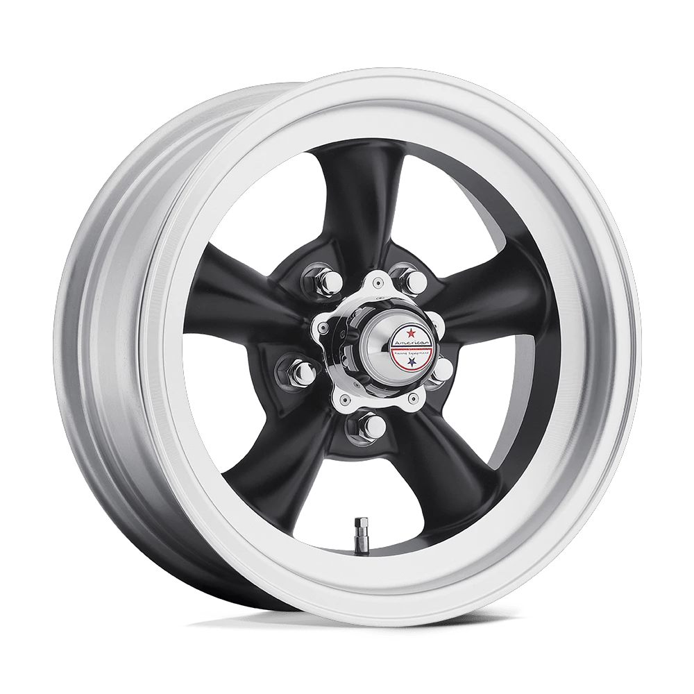 American Racing Vintage VN105 TORQ THRUST D 15x6 ET4 5x114.3 Satin Black w/ Machined Lip