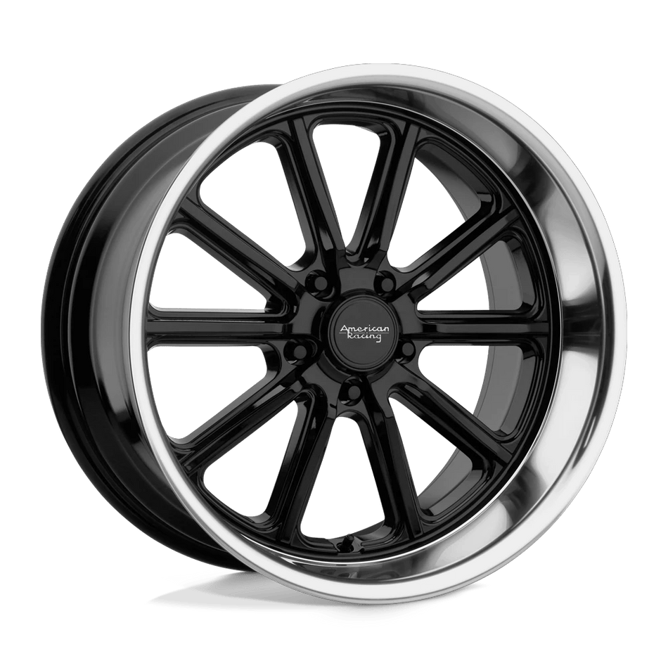 American Racing Vintage VN507 RODDER 20x9.5 ET-18 5x114.3 Gloss Black w/ Diamond Cut Lip