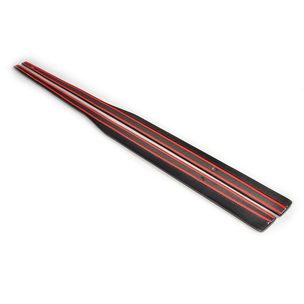 VW GOLF GTD/GTI MK7/7.5 2014-2020 CARBON FIBRE SIDE SKIRTS-Side Skirts-CT CARBON-CT Carbon - High-quality carbon fiber and gloss black aerodynamic parts for premium sports and luxury vehicles.