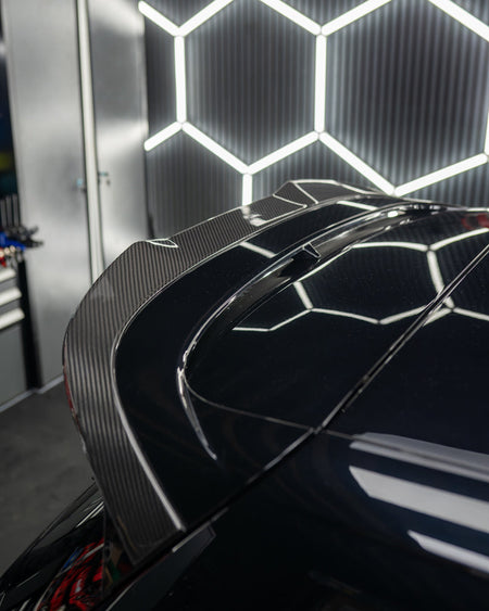 VW GOLF MK8 CS CARBON FIBRE SPOILER - CT DESIGN-Spoiler-CT CARBON-CT Carbon - High-quality carbon fiber and gloss black aerodynamic parts for premium sports and luxury vehicles.