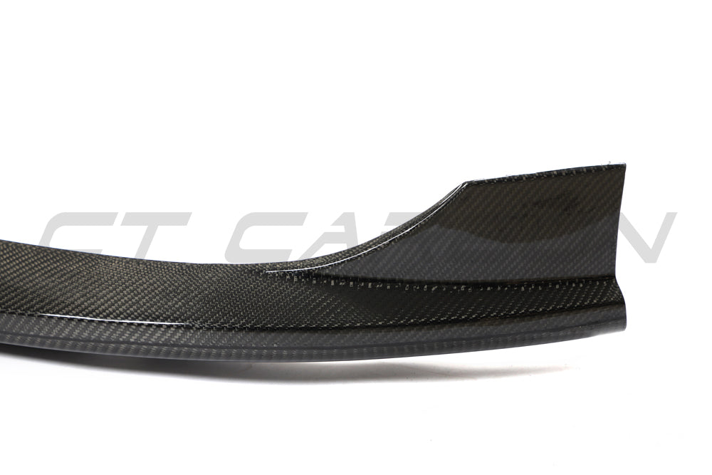 VW GOLF MK8 GTI CARBON FIBRE FRONT SPLITTER-Splitter-CT CARBON-CT Carbon - High-quality carbon fiber and gloss black aerodynamic parts for premium sports and luxury vehicles.