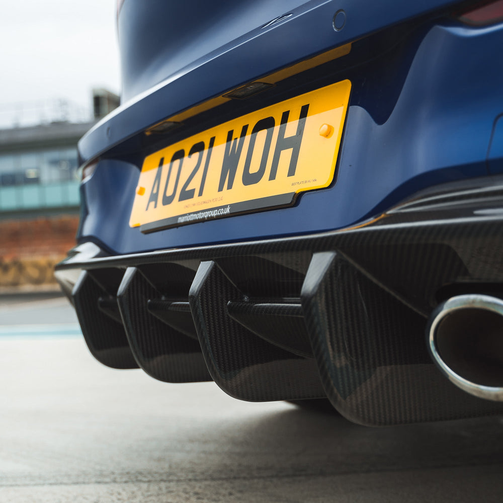 VW GOLF MK8 R CARBON FIBRE DIFFUSER - CT DESIGN-Diffuser-CT CARBON-CT Carbon - High-quality carbon fiber and gloss black aerodynamic parts for premium sports and luxury vehicles.