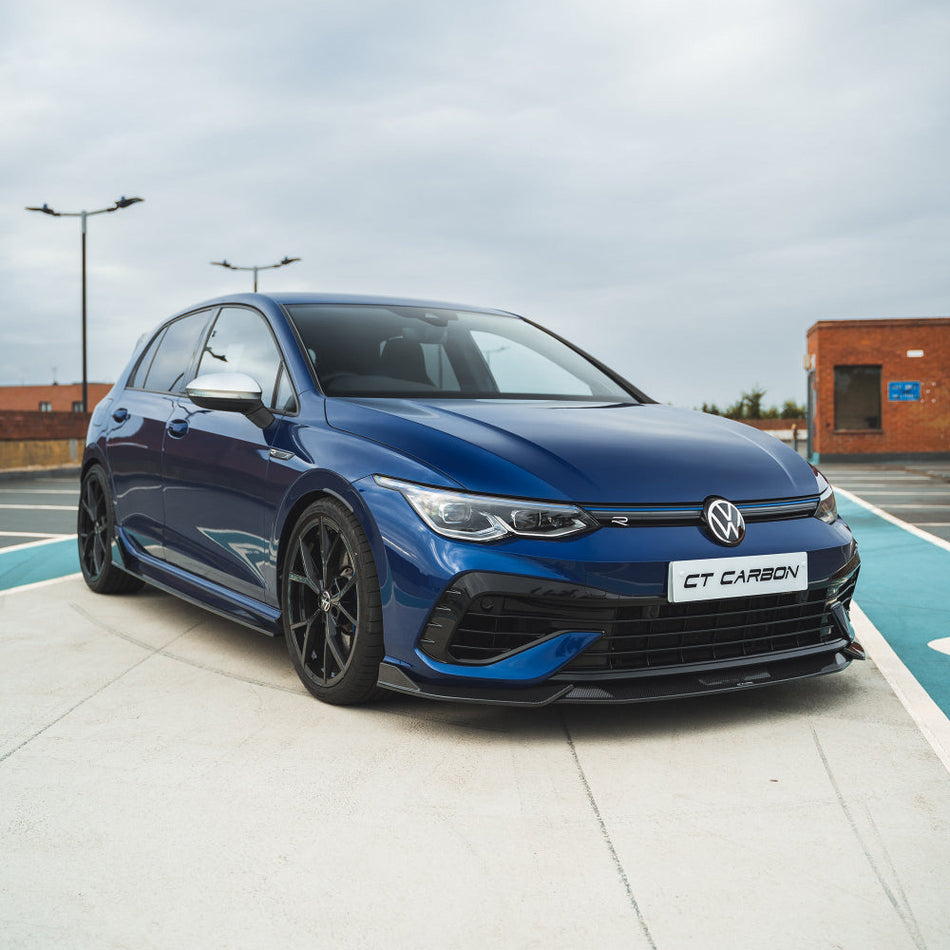 VW GOLF MK8 R CARBON FIBRE SIDE SKIRTS - CT DESIGN-Side Skirts-CT CARBON-CT Carbon - High-quality carbon fiber and gloss black aerodynamic parts for premium sports and luxury vehicles.