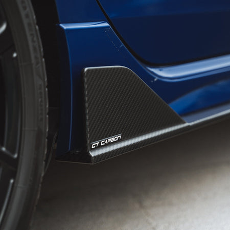 VW GOLF MK8 R CARBON FIBRE SIDE SKIRTS - CT DESIGN-Side Skirts-CT CARBON-CT Carbon - High-quality carbon fiber and gloss black aerodynamic parts for premium sports and luxury vehicles.