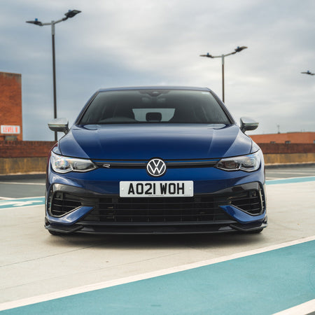 VW GOLF MK8 R CARBON FIBRE SPLITTER - CT DESIGN-Splitter-CT CARBON-CT Carbon - High-quality carbon fiber and gloss black aerodynamic parts for premium sports and luxury vehicles.