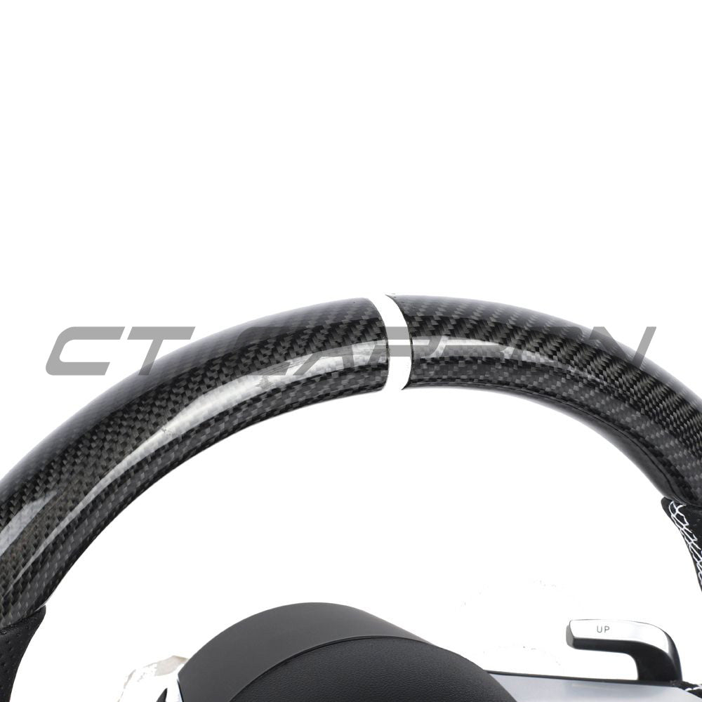 MERCEDES BENZ 2022+ AMG CARBON FIBRE / ALCANTARA CUSTOM STEERING WHEEL-Custom Steering Wheels-CT CARBON-CT Carbon - High-quality carbon fiber and gloss black aerodynamic parts for premium sports and luxury vehicles.