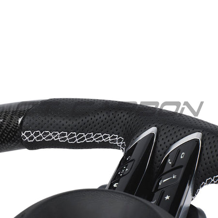 MERCEDES BENZ 2022+ AMG CARBON FIBRE / ALCANTARA CUSTOM STEERING WHEEL-Custom Steering Wheels-CT CARBON-CT Carbon - High-quality carbon fiber and gloss black aerodynamic parts for premium sports and luxury vehicles.