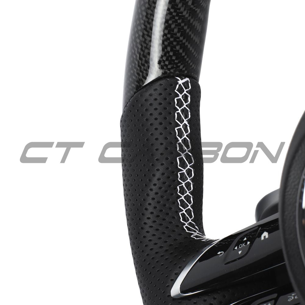 MERCEDES BENZ 2022+ AMG CARBON FIBRE / ALCANTARA CUSTOM STEERING WHEEL-Custom Steering Wheels-CT CARBON-CT Carbon - High-quality carbon fiber and gloss black aerodynamic parts for premium sports and luxury vehicles.