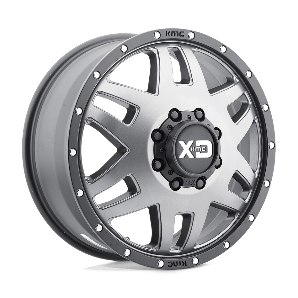 XD XD130 MACHETE DUALLY 20x8.25 ET127 8x165.1 Matte Gray w/ Black Ring