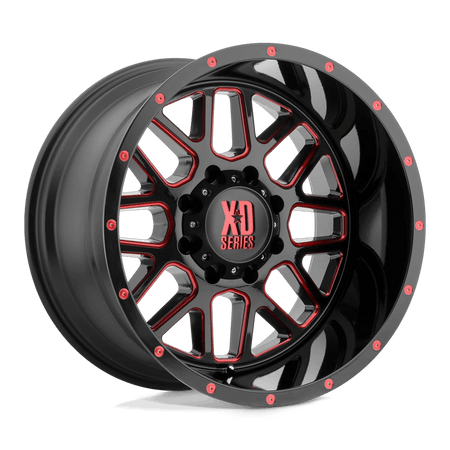 XD XD820 GRENADE 20x10 ET-24 5x127 Satin Black Milled w/ Red Tint