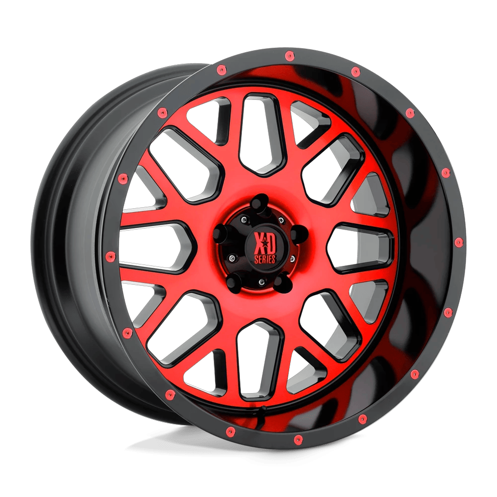 XD XD820 GRENADE 20x10 ET-24 5x127 Satin Black Mach Face w/ Red Tinted Clear Coat