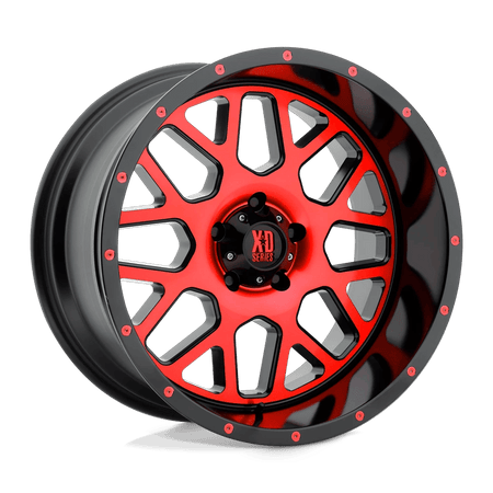 XD XD820 GRENADE 20x10 ET-24 5x127 Satin Black Mach Face w/ Red Tinted Clear Coat