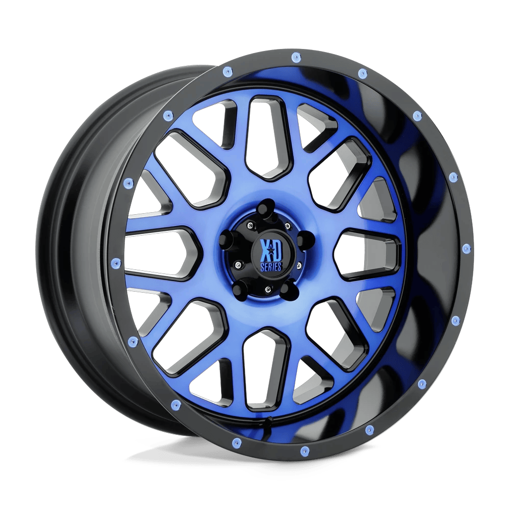XD XD820 GRENADE 20x10 ET-24 5x127 Satin Black Mach Face w/ Blue Tinted Clear Coat