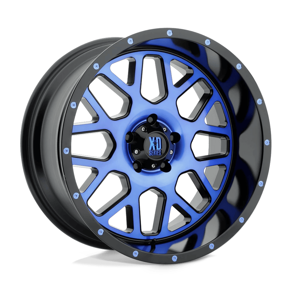 XD XD820 GRENADE 20x10 ET-24 5x127 Satin Black Mach Face w/ Blue Tinted Clear Coat