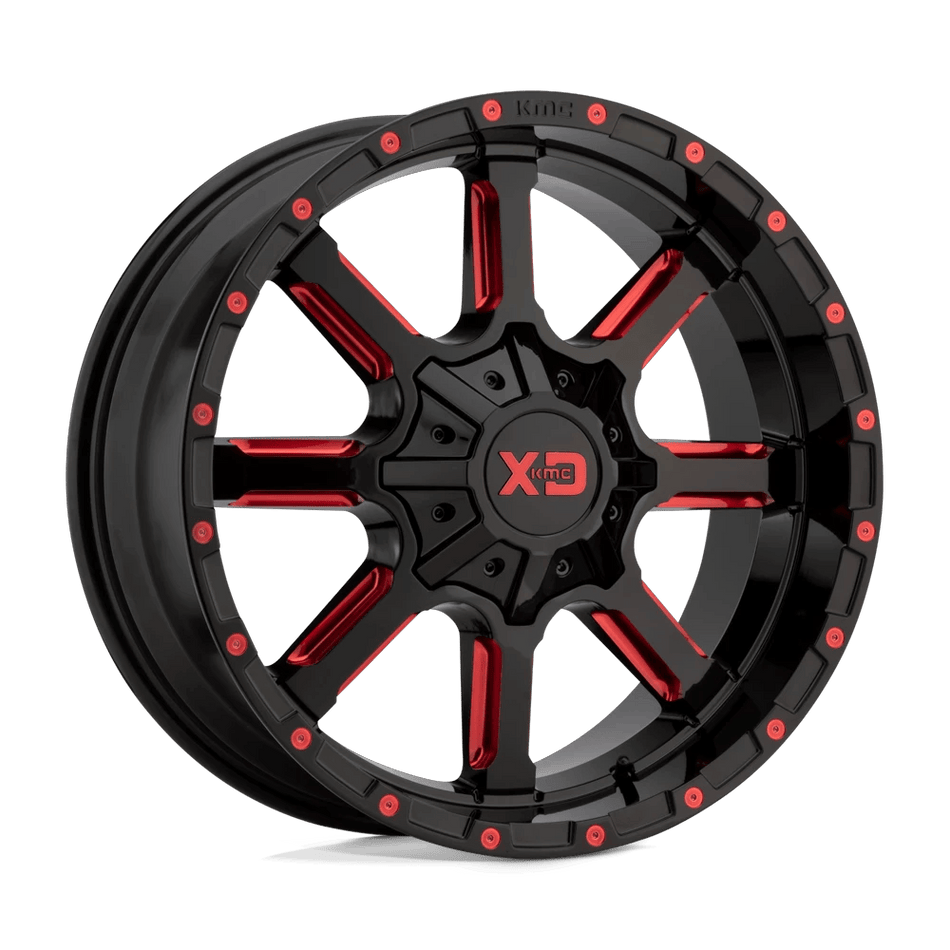 XD XD838 MAMMOTH 20x10 ET-18 8x170 Gloss Black Milled w/ Red Tint