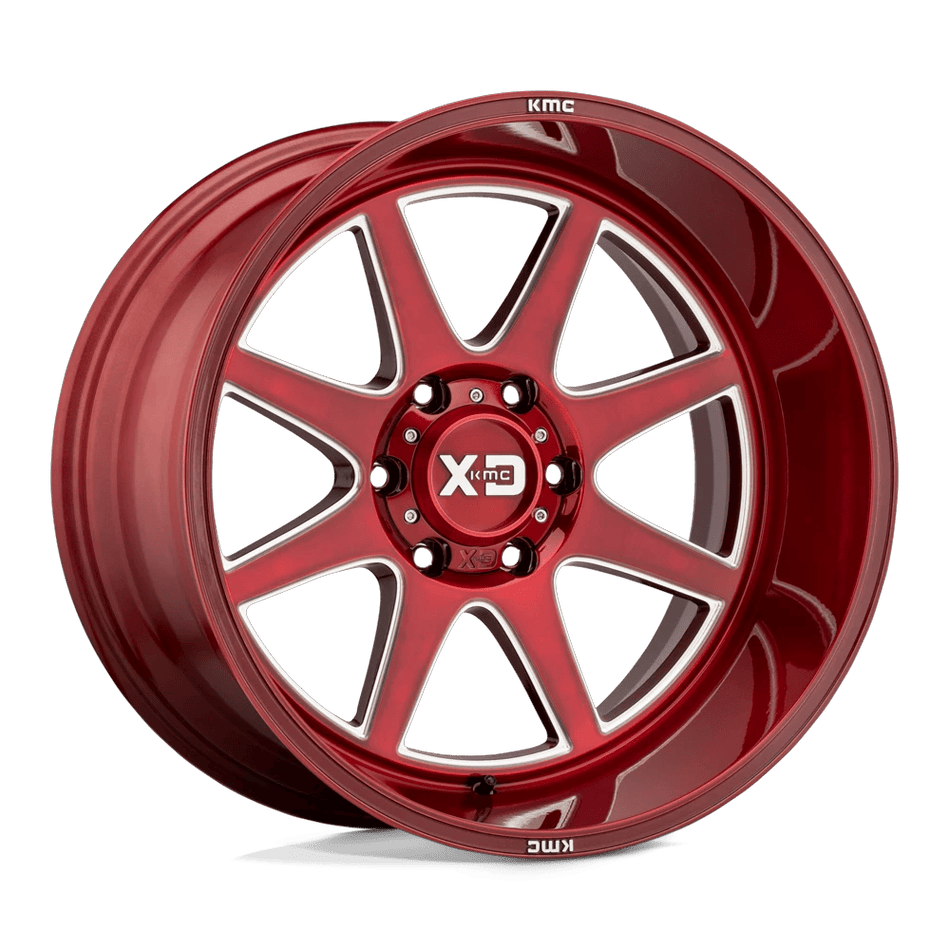 XD XD844 PIKE 20x9 ET0 5x127 Brushed Red w/ Milled Accents
