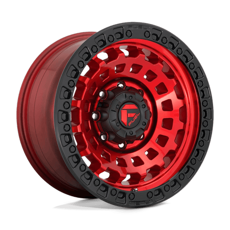 Fuel 1PC D632 ZEPHYR 17x9 ET-12 8x165.1 Candy Red w/ Black Bead Ring