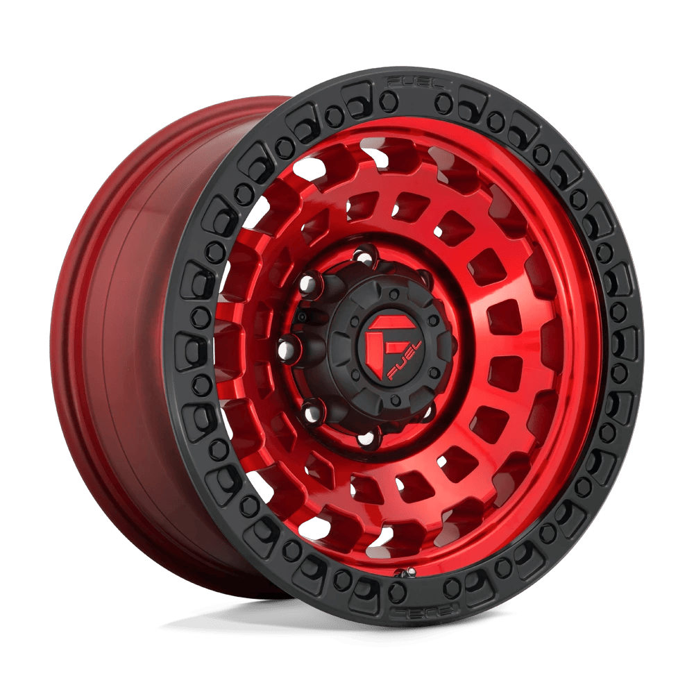 Fuel 1PC D632 ZEPHYR 20x9 ET1 6x139.7 Candy Red w/ Black Bead Ring