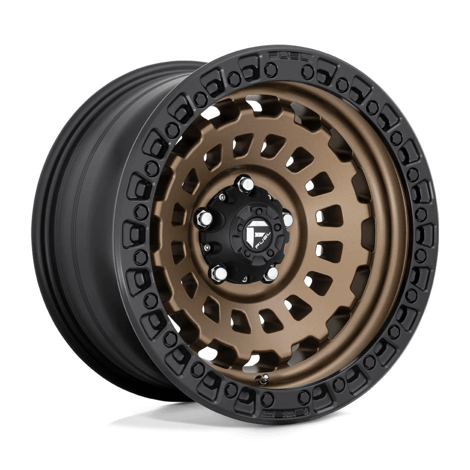 Fuel 1PC D634 ZEPHYR 17x9 ET-12 5x127 Matte Bronze Black Bead Ring