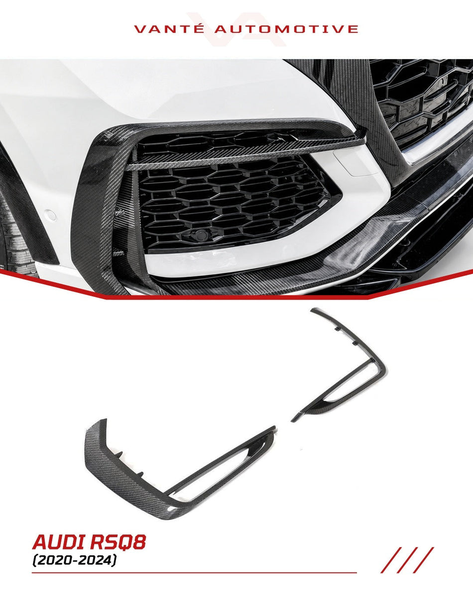 Audi RSQ8 4M Carbon Fiber Front Canards/Bumper Trim/Foglamp Covers
