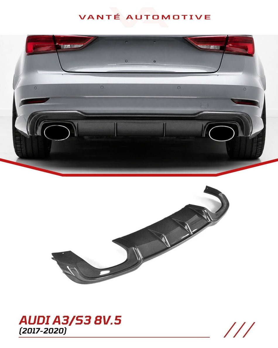 Audi A3 S-Line & S3 8V.5 Sedan Carbon Fiber Rear Diffuser V1