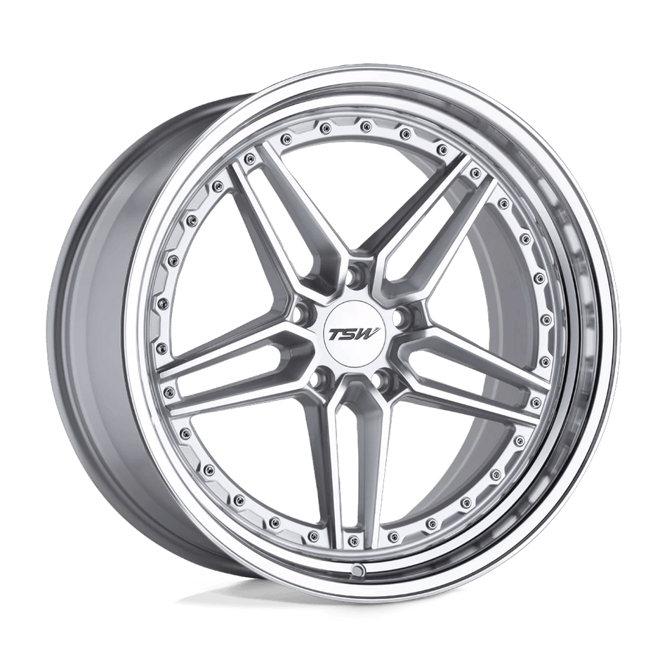 TSW ASCARI 20x10.5 ET40 5x112 Silver w/ Mirror Cut Face & Lip