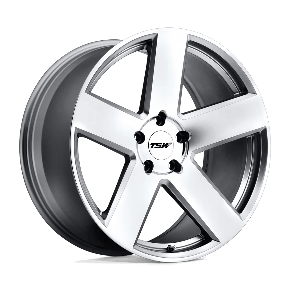 TSW BRISTOL 18x9.5 ET20 5x114.3 Silver w/ Mirror Cut Face