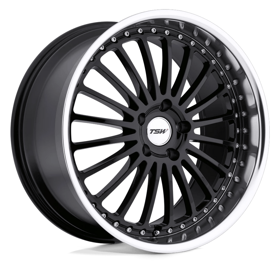TSW SILVERSTONE 17x8 ET40 5x114.3 Gloss Black w/ Mirror Cut Lip