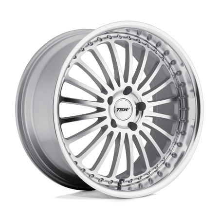 TSW SILVERSTONE 20x8.5 ET40 5x107.9 Silver w/ Mirror Cut Face & Lip