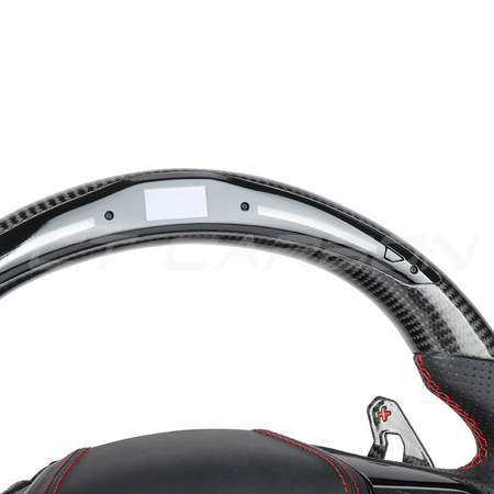 AUDI A6/S6/RS6 & A7/S7/RS7 C8 CARBON FIBRE / LEATHER LED FLAT BOTTOM CUSTOM STEERING WHEEL