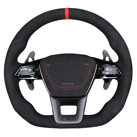 AUDI A6/S6/RS6 & A7/S7/RS7 C8 FULL ALCANTARA FLAT BOTTOM CUSTOM STEERING WHEEL