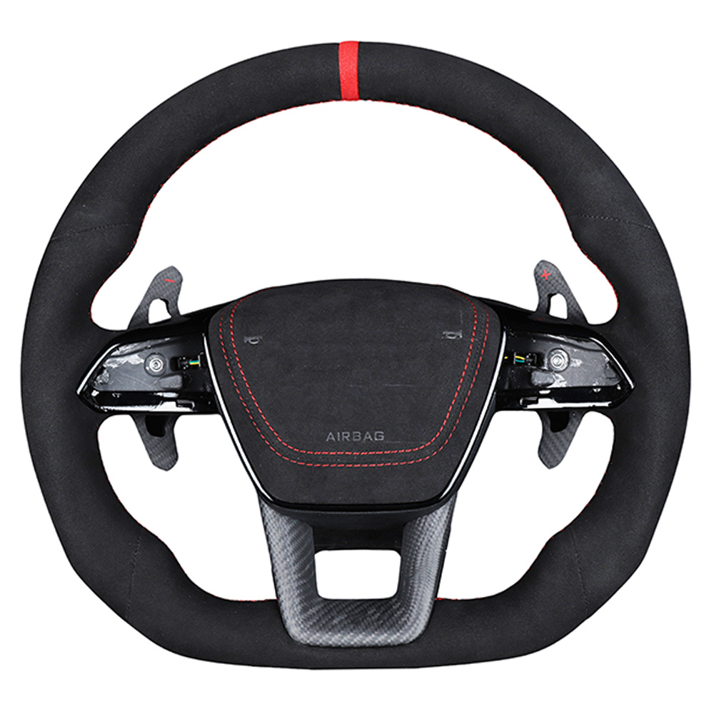 AUDI A6/S6/RS6 & A7/S7/RS7 C8 FULL ALCANTARA FLAT BOTTOM CUSTOM STEERING WHEEL