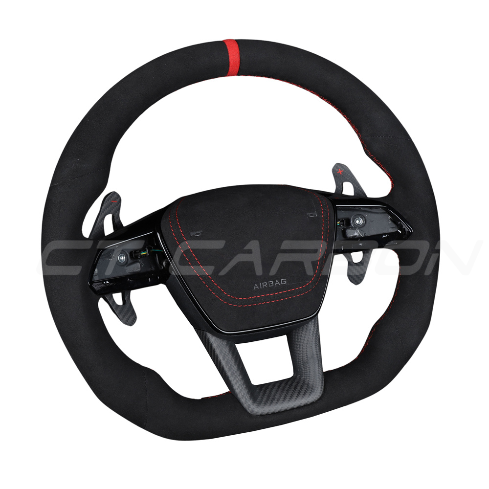 AUDI A6/S6/RS6 & A7/S7/RS7 C8 FULL ALCANTARA FLAT BOTTOM CUSTOM STEERING WHEEL